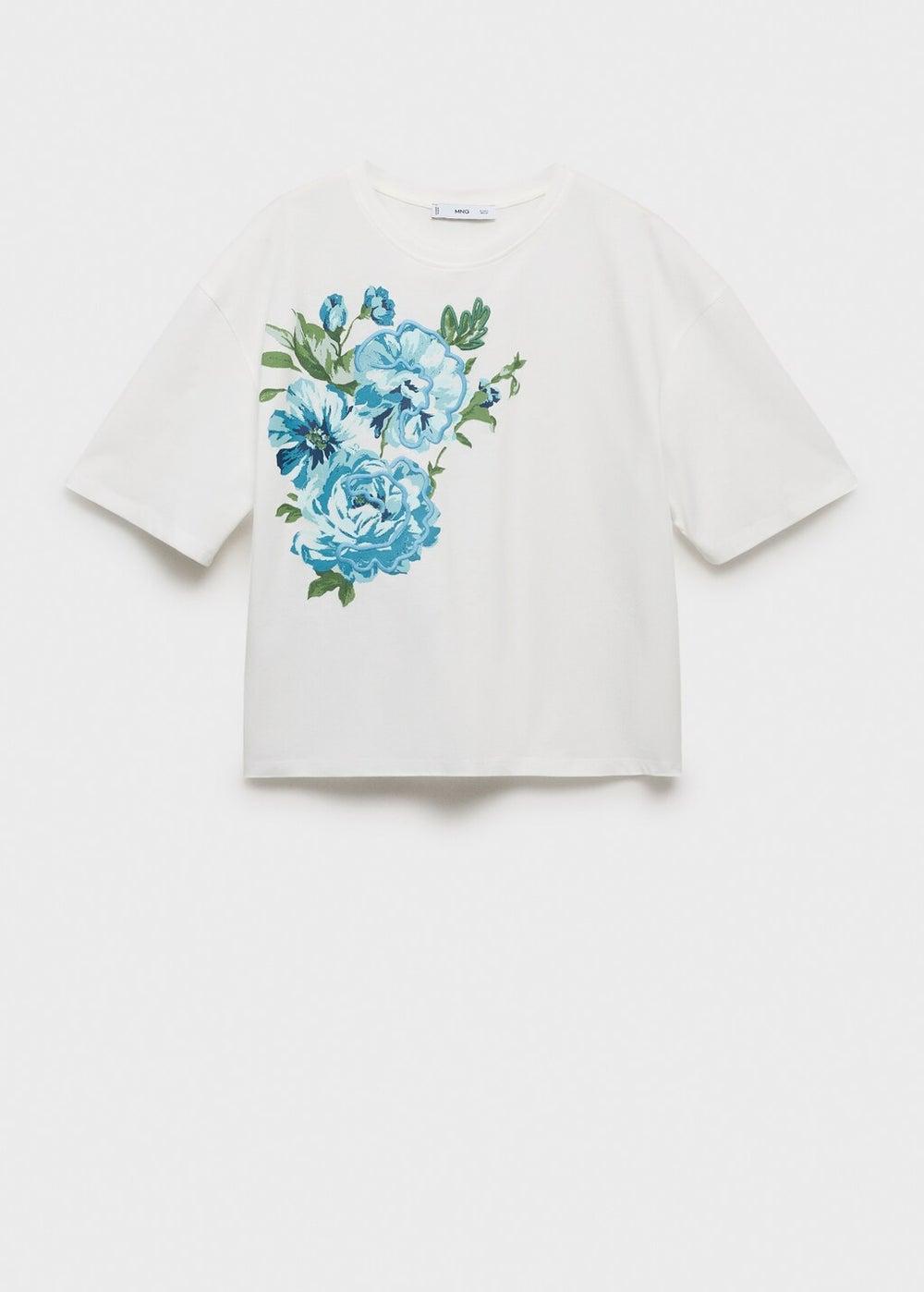 Floral Cotton T-Shirt 17031259 Relaxed Fit - Image 1