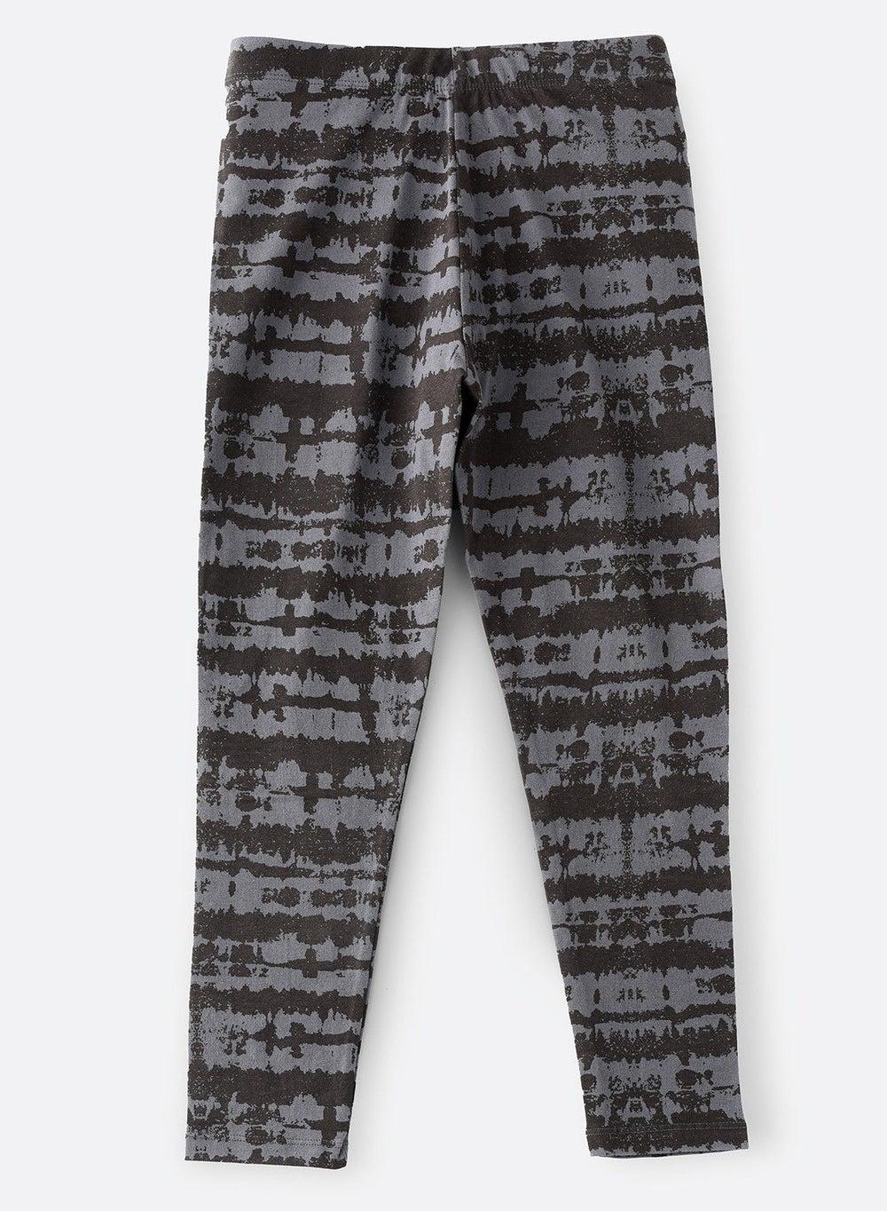 Girls Grey Abstract Knit Leggings Rdlktng W202 - Image 1