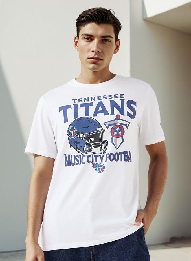 Tennessee Titans Grey Cotton Blend Graphic T-Shirt - Image 1