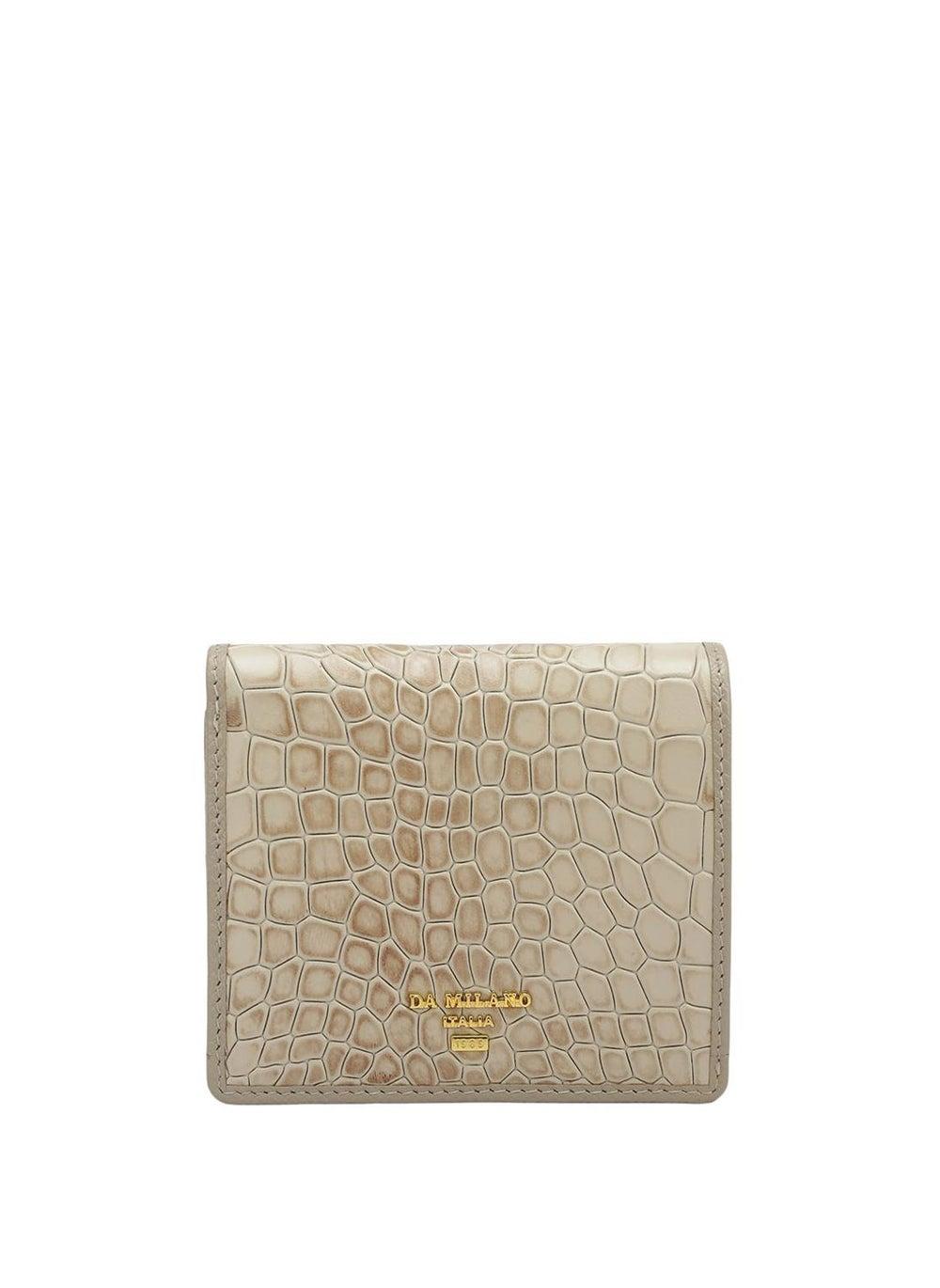 Da Milano White Genuine Leather Compact Ladies Wallet - Image 1