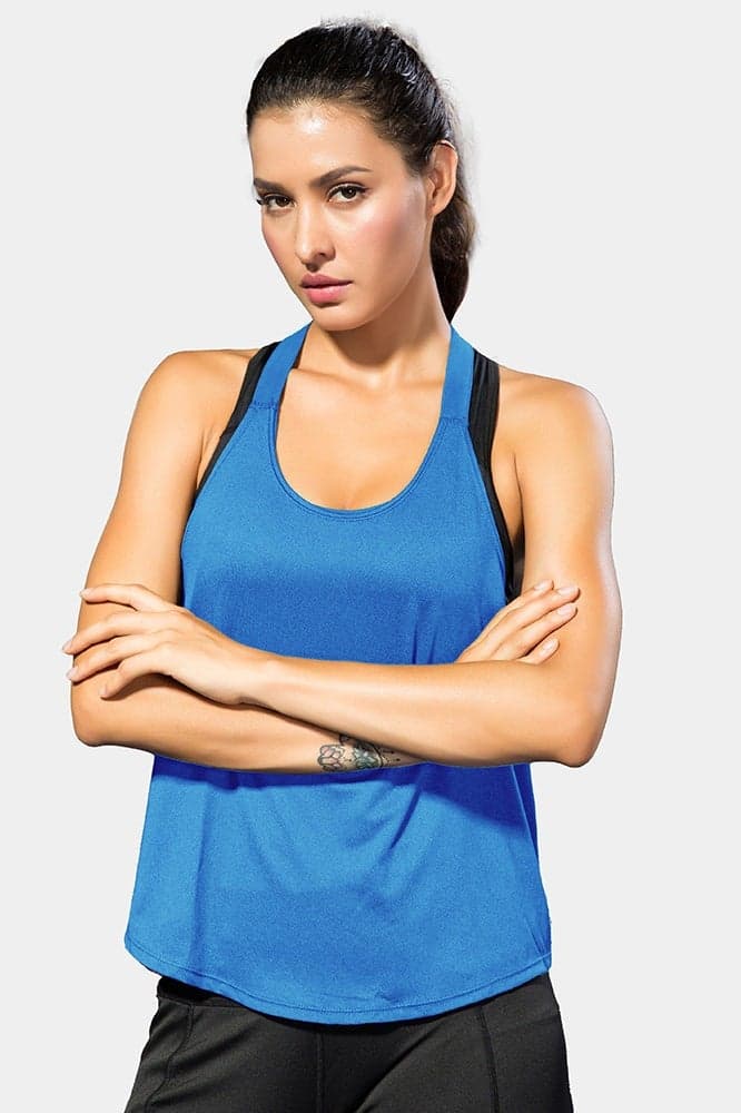 SVL Blue Racerback Performance Tank for Women - Image 1
