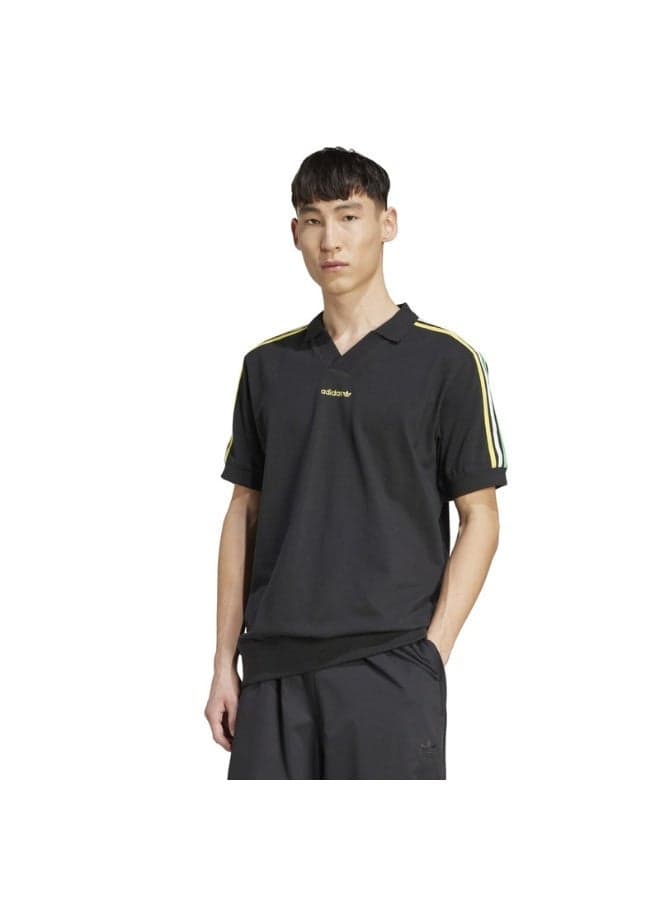 adidas Originals Black 3-Stripes Polo Shirt Men - Image 1