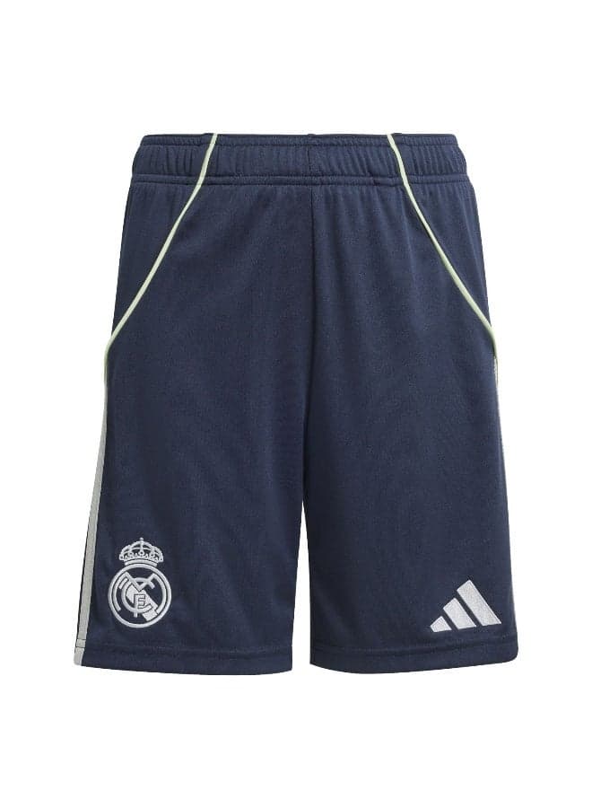Real Madrid 25/26 Kids Away Shorts Navy Silver - Image 1