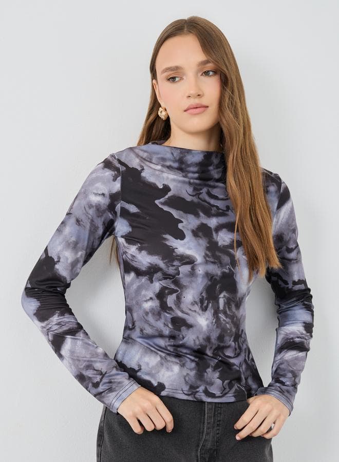 Take Two Dye Print Long Sleeve Blouse - Image 1