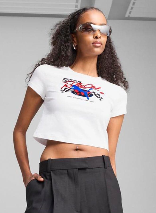 PUMA Moto Graphic Cropped Baby Tee 63150202 - Image 1