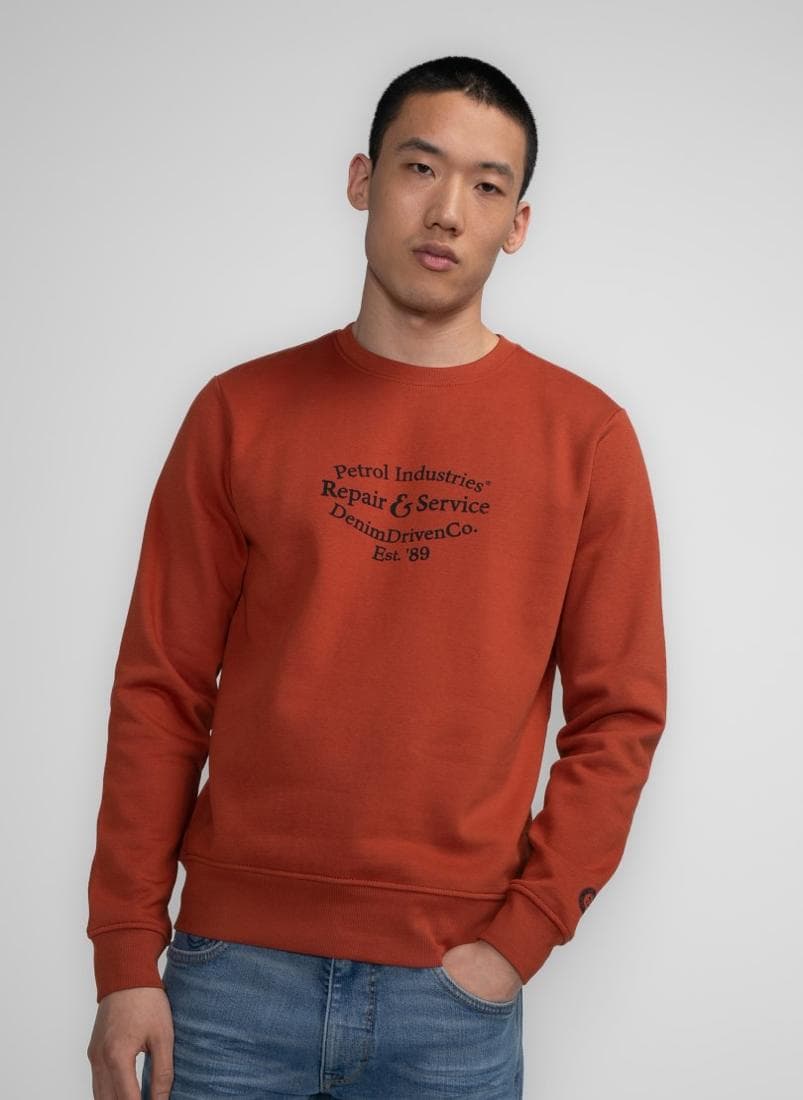 Men’s 35th Anniversary Round Neck Sweater Warm Chili - Image 1