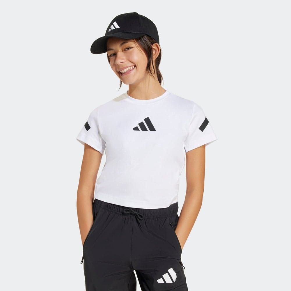 Adidas Jg Z.N.E Baby T White Girls Training Tee - Image 1