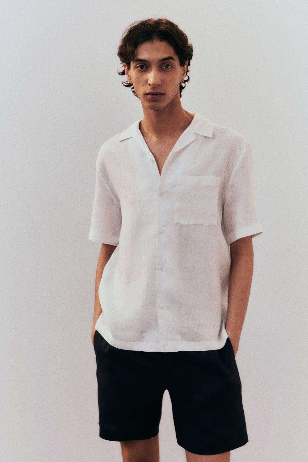 Regular Fit Linen Resort Shirt – White Light - Image 1