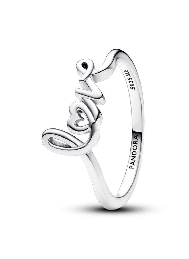 Pandora Handwritten Love Sterling Silver Ring - Image 1