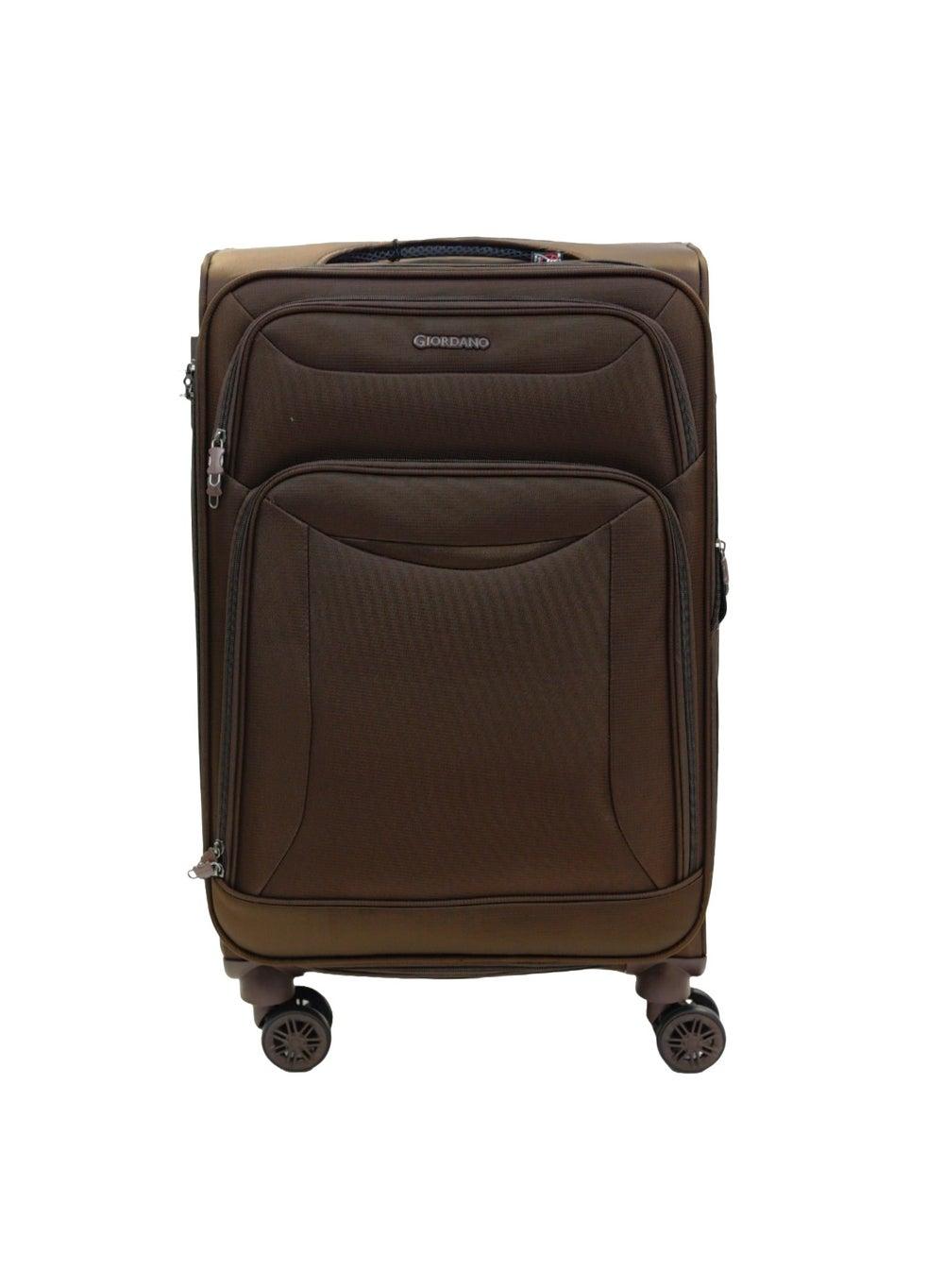 Giordano Casablanca 24" Expandable Brown Spinner Suitcase - Image 1