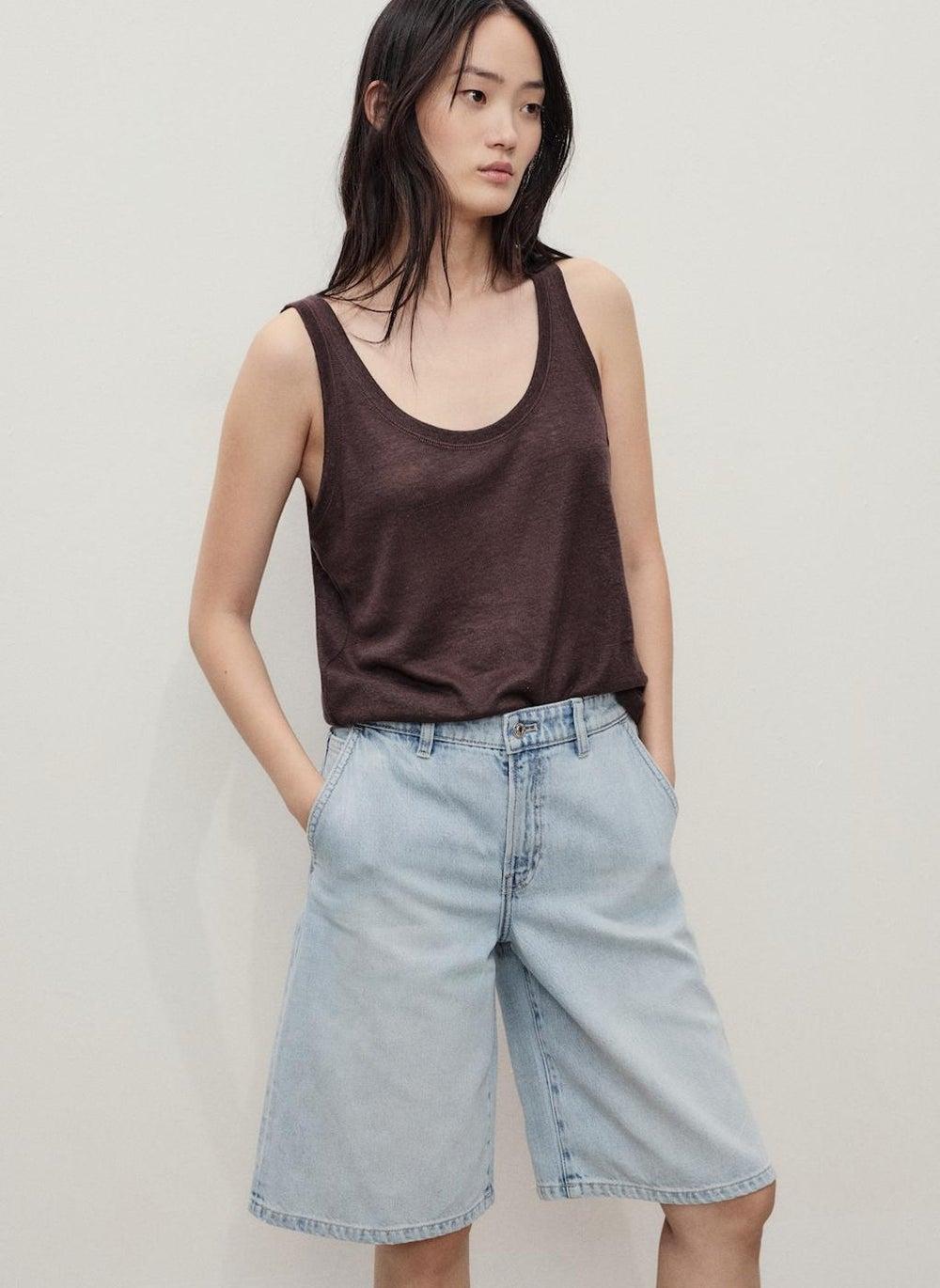 Straight Mid-Rise Denim Shorts 17051175 Tc - Image 1