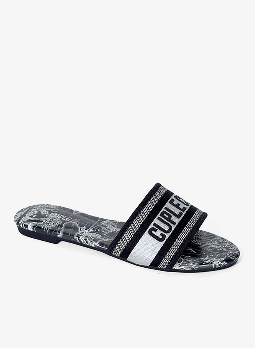 Ladies Cuple Print Slip-On Flat Sandals - Image 1