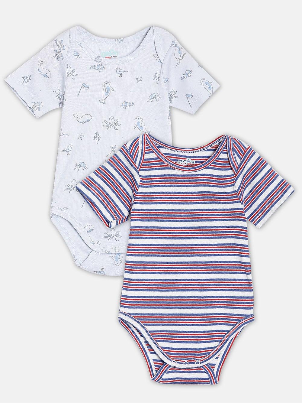Broon Organic Cotton Baby Bodysuit Set Grey Multicolor 2-Pack - Image 1