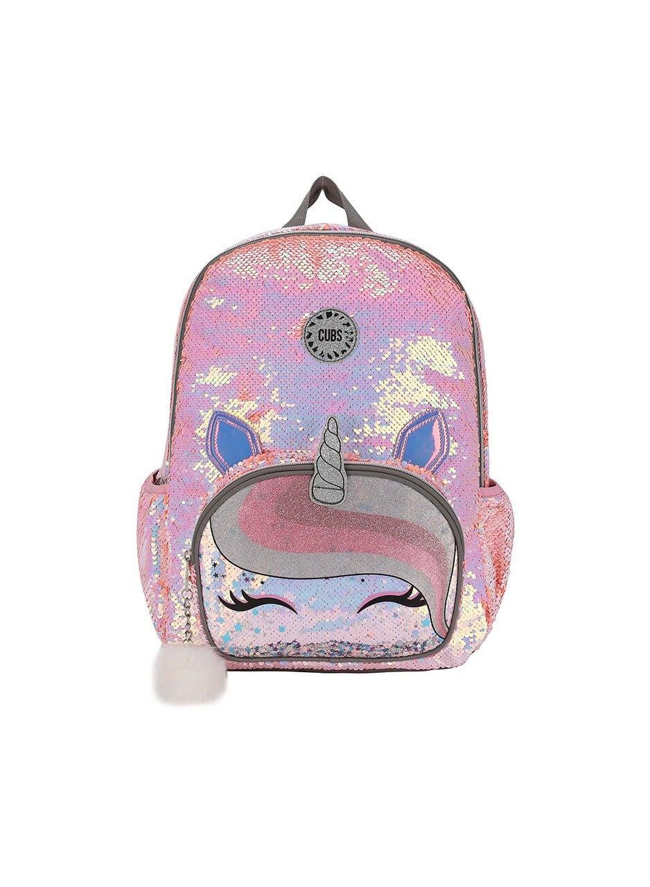 Unicorn Glitter 28L Kids Sequin Backpack 15" Laptop - Image 1