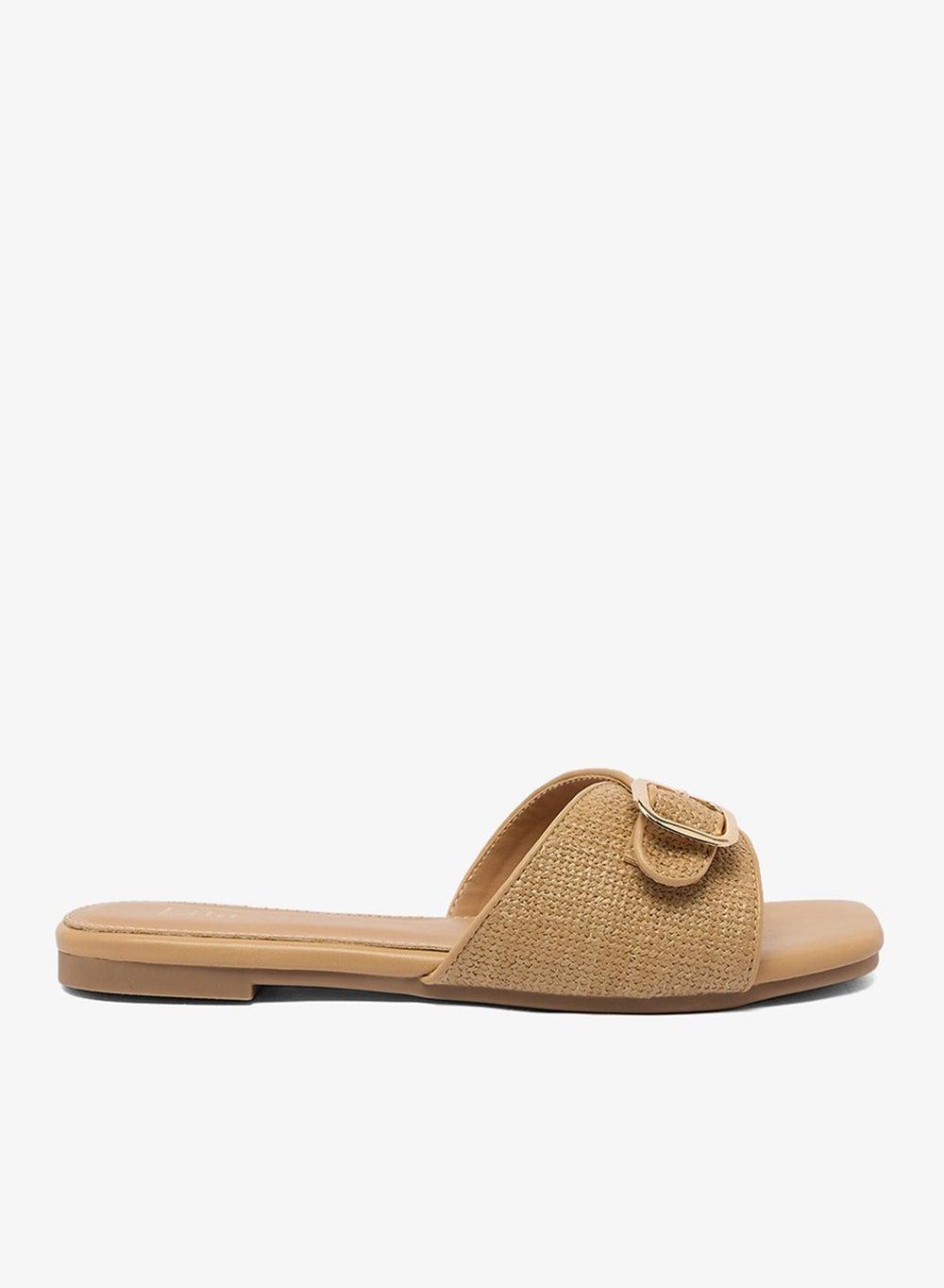 Beige Buckle Flat Sandals Vhl532822A - Image 1