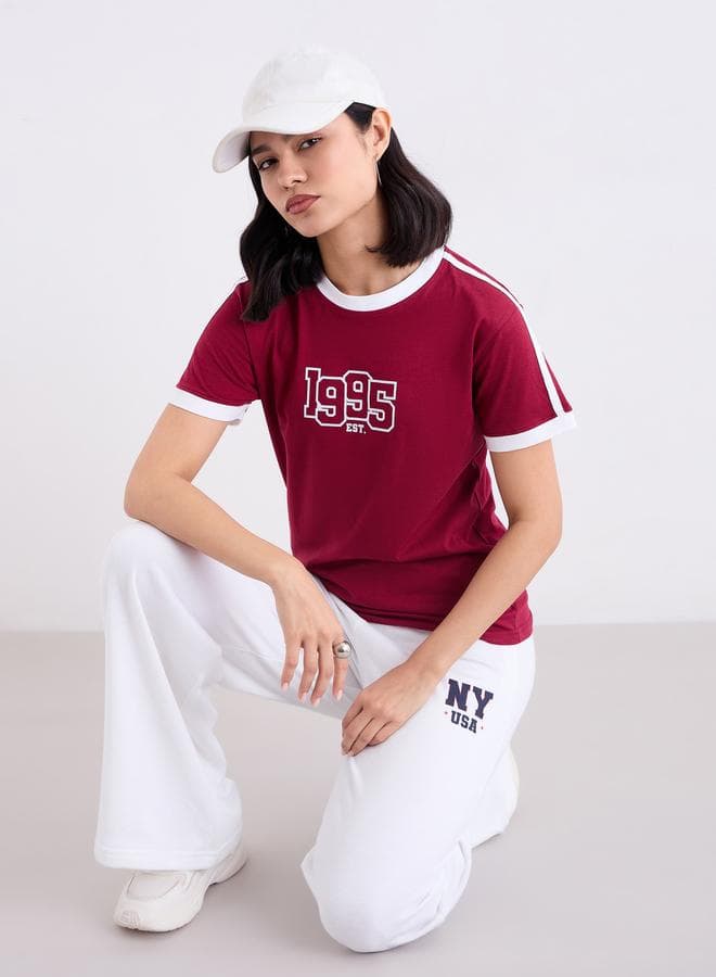Styli Off White Wide-Leg Joggers for Women - Image 1