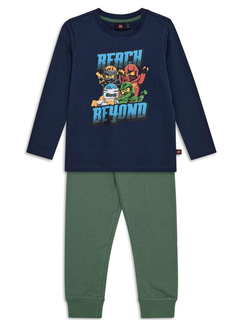 LEGO LWAGAN 111 Kids Pyjama Set Navy Green - Image 1