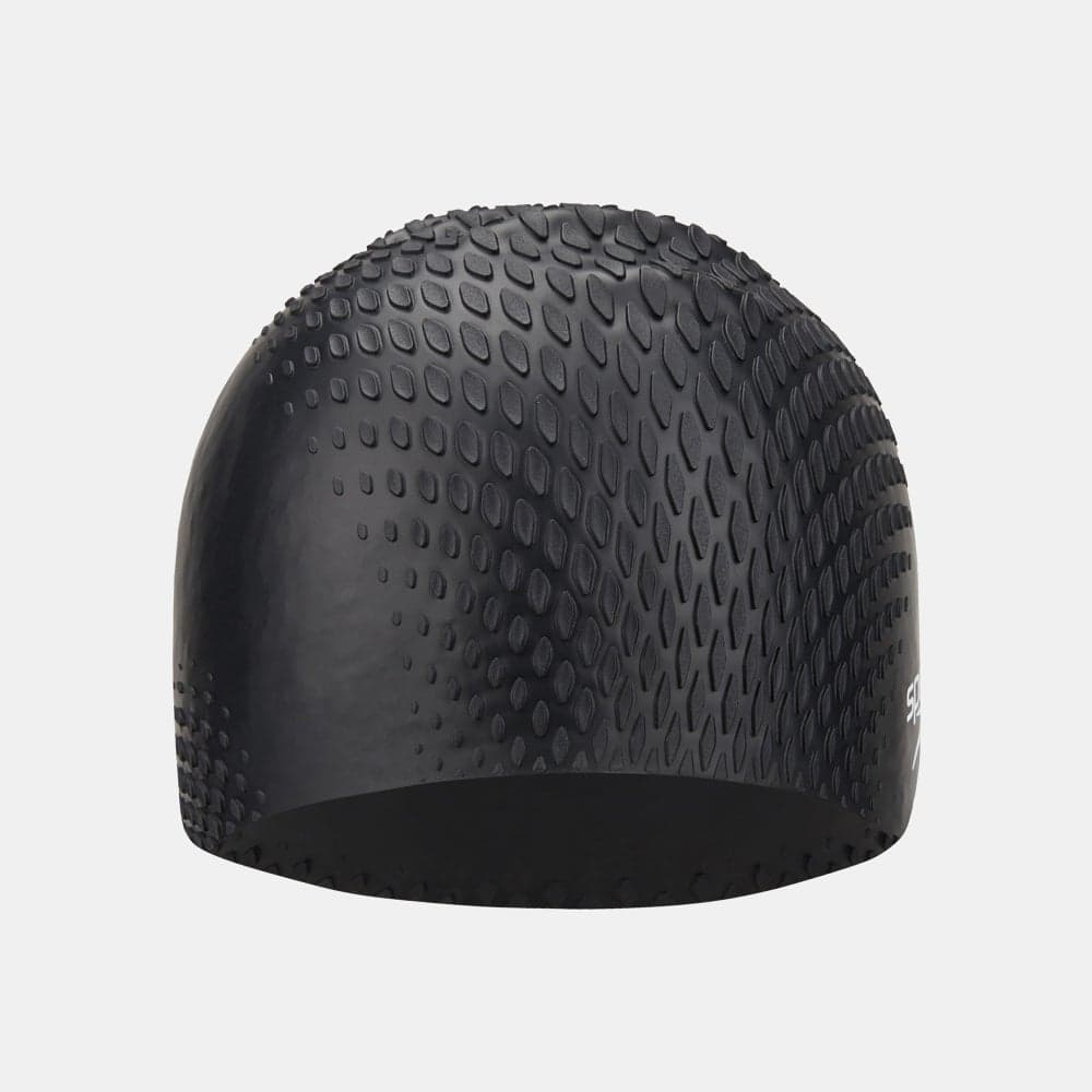Speedo Bubble Active Silicone Swimming Cap Black - Image 1