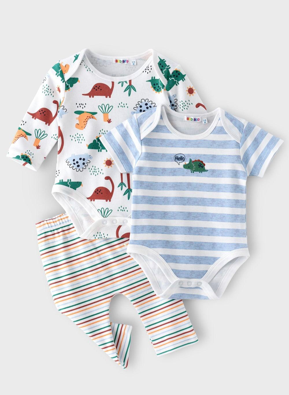 BooBoo Kids Dino Tree 3PC Bodysuit Legging Set Si004D - Image 1