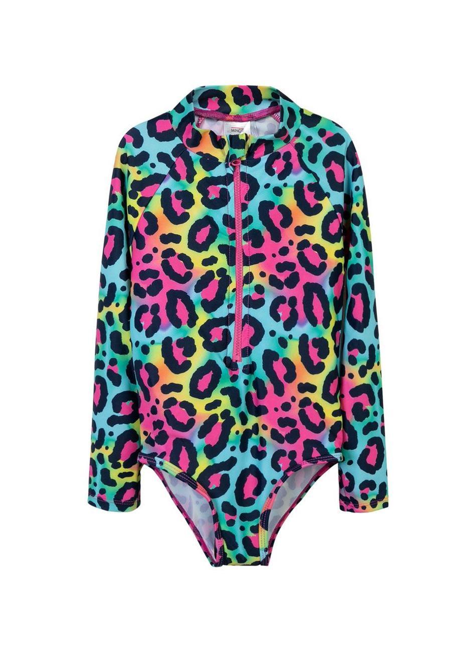 Girls Black Long Sleeve Rash Bodysuit Half Zip - Image 1