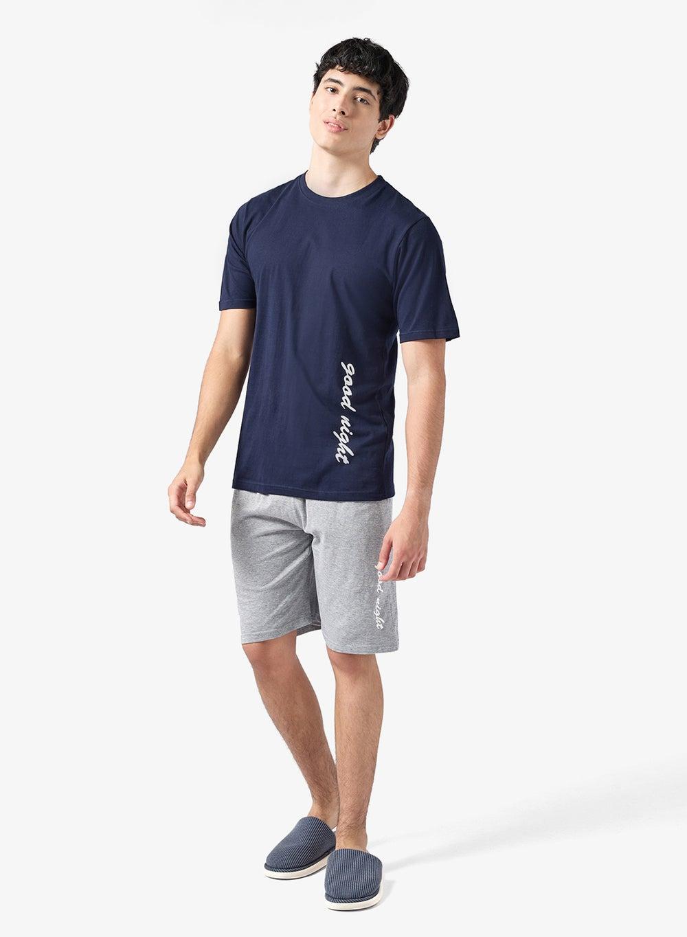 Arcamnw107 Navy Logo Nightwear T-Shirt & Shorts Set - Image 1