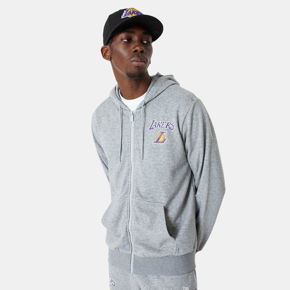 LA Lakers Essential Full Zip Hoodie Men’s Grey - Image 1
