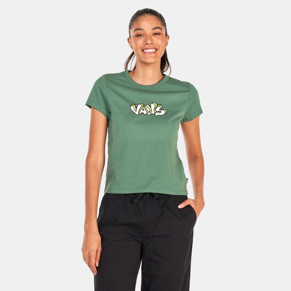 Women’s Skate Mini Graphic Cotton T-Shirt Green - Image 1