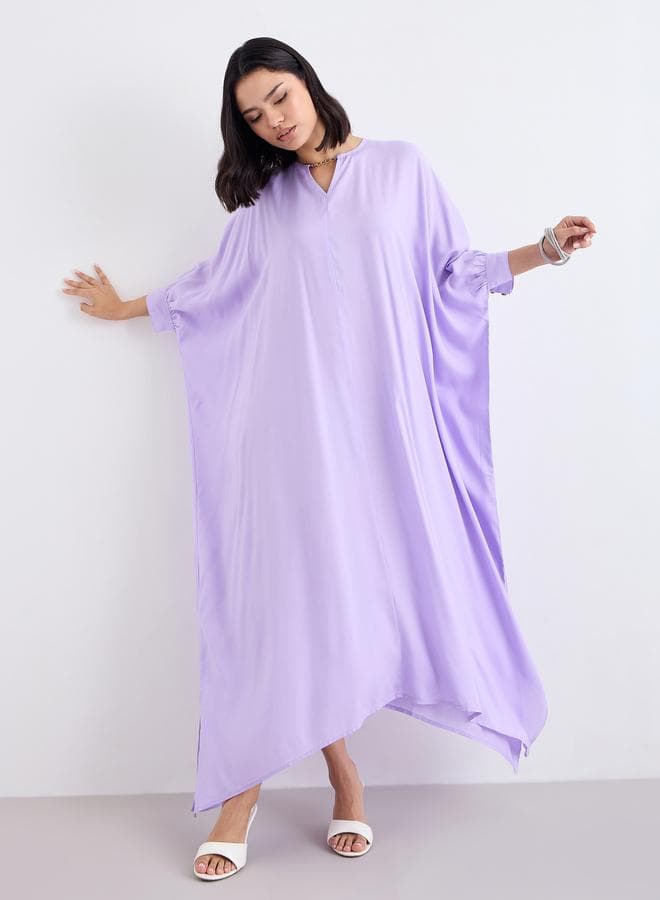 Lilac Batwing Sleeve Maxi Shift Dress – Elegant Fit - Image 1