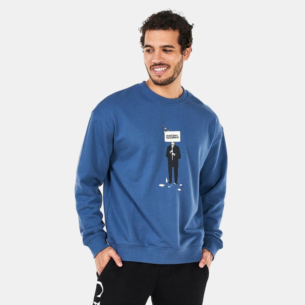 Men’s Blue Cotton Pullover Sweatshirt - Image 1