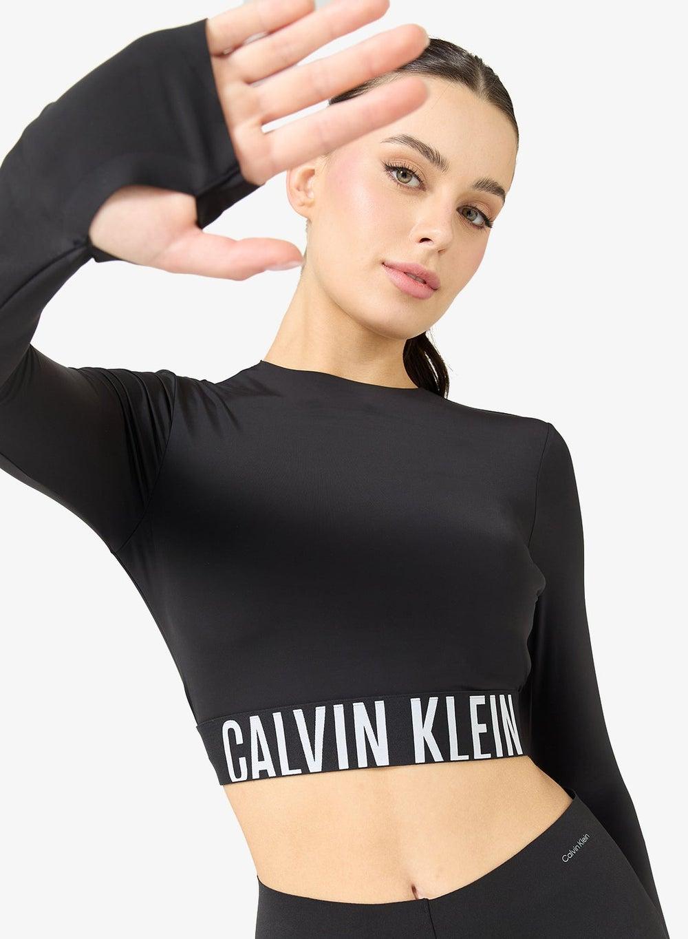 Intense Power Mock Neck Cropped Performance Top - Image 1