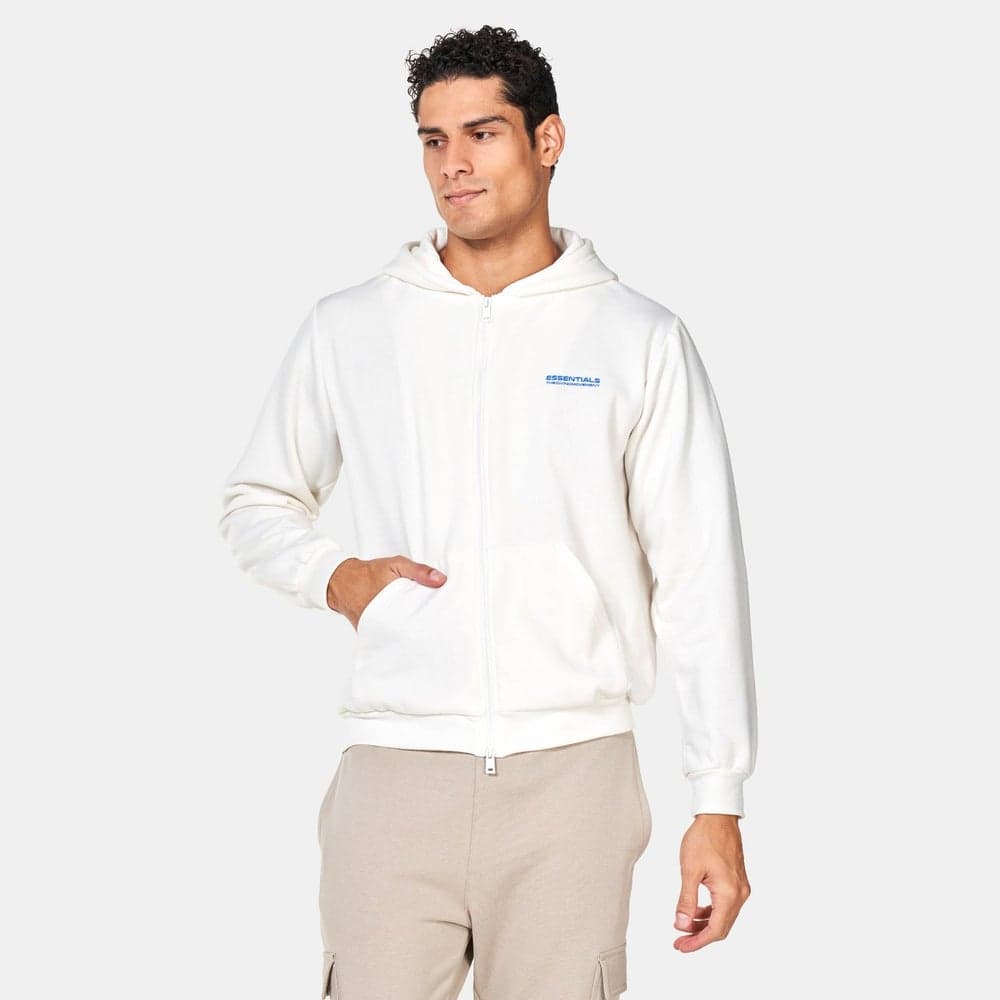 Men’s Lounge Full-Zip Hoodie White Edition - Image 1