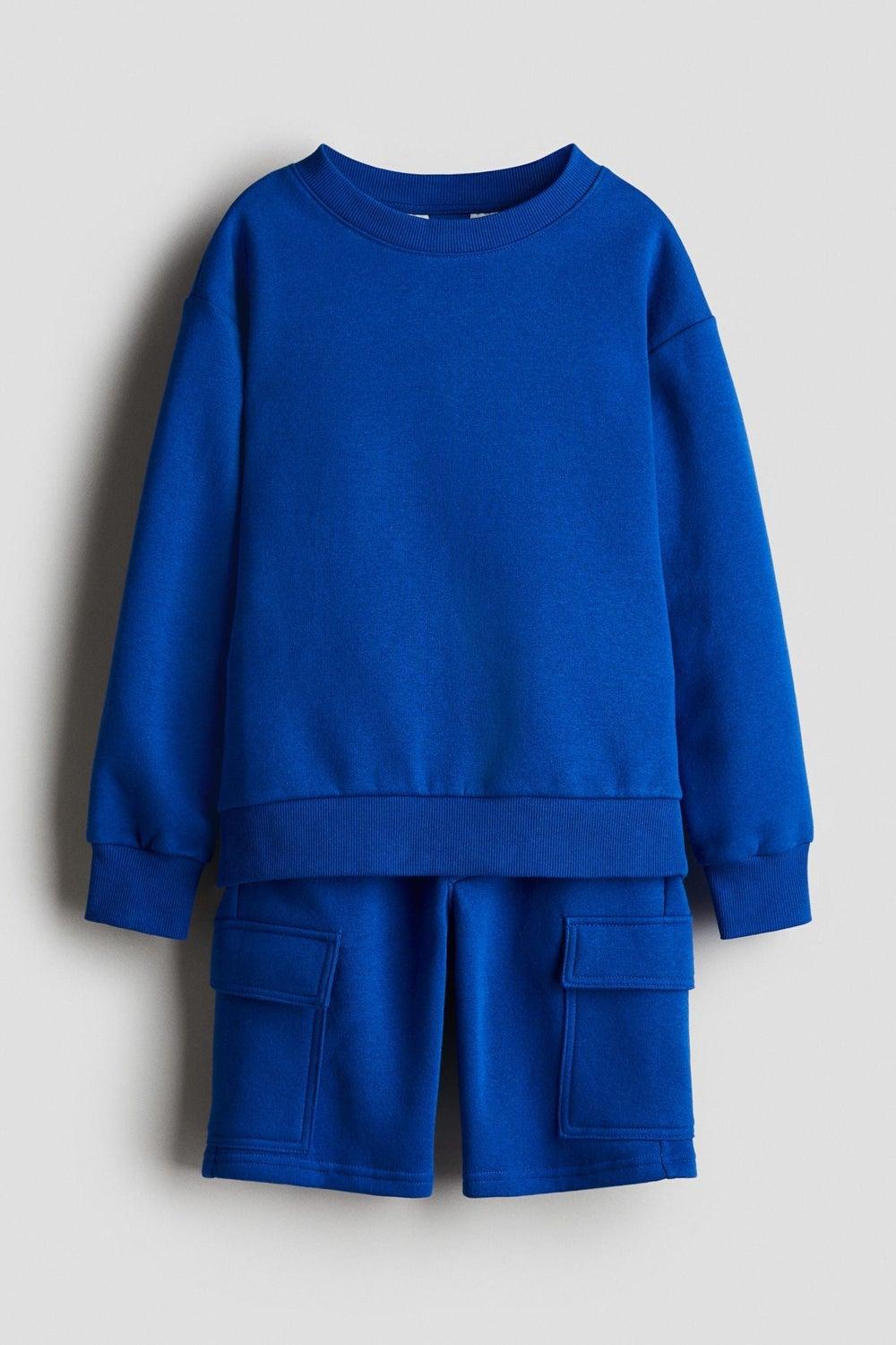 Bright Blue 2-Piece Sweatshirt & Shorts Set - Image 1