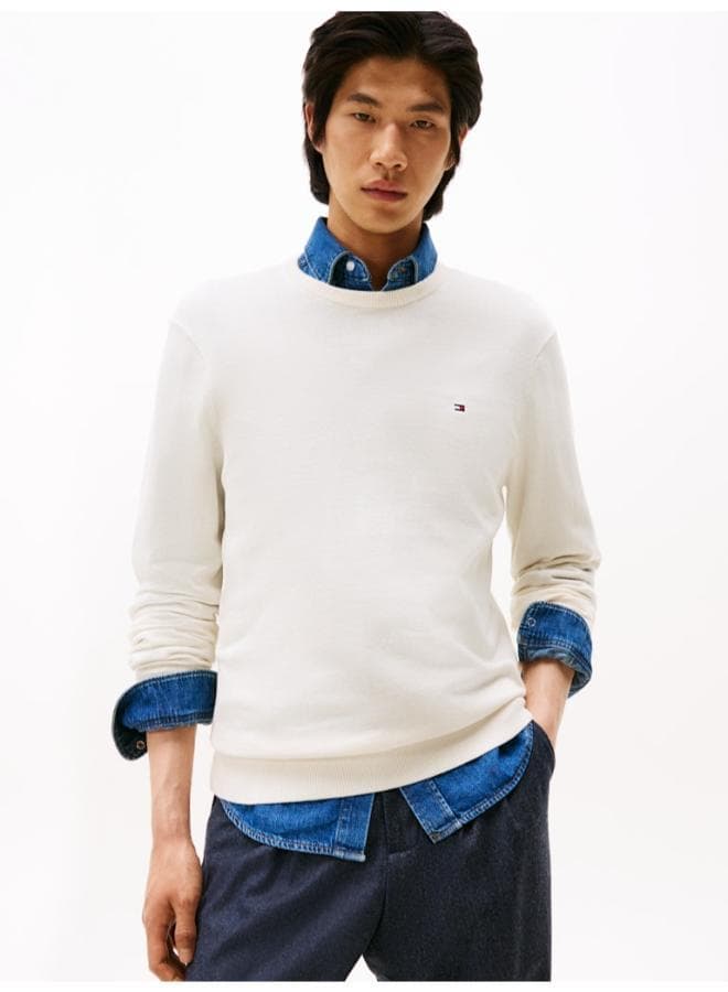 Tommy Hilfiger Flag Embroidery Cotton Jumper MW0MW39999Z00 - Image 1