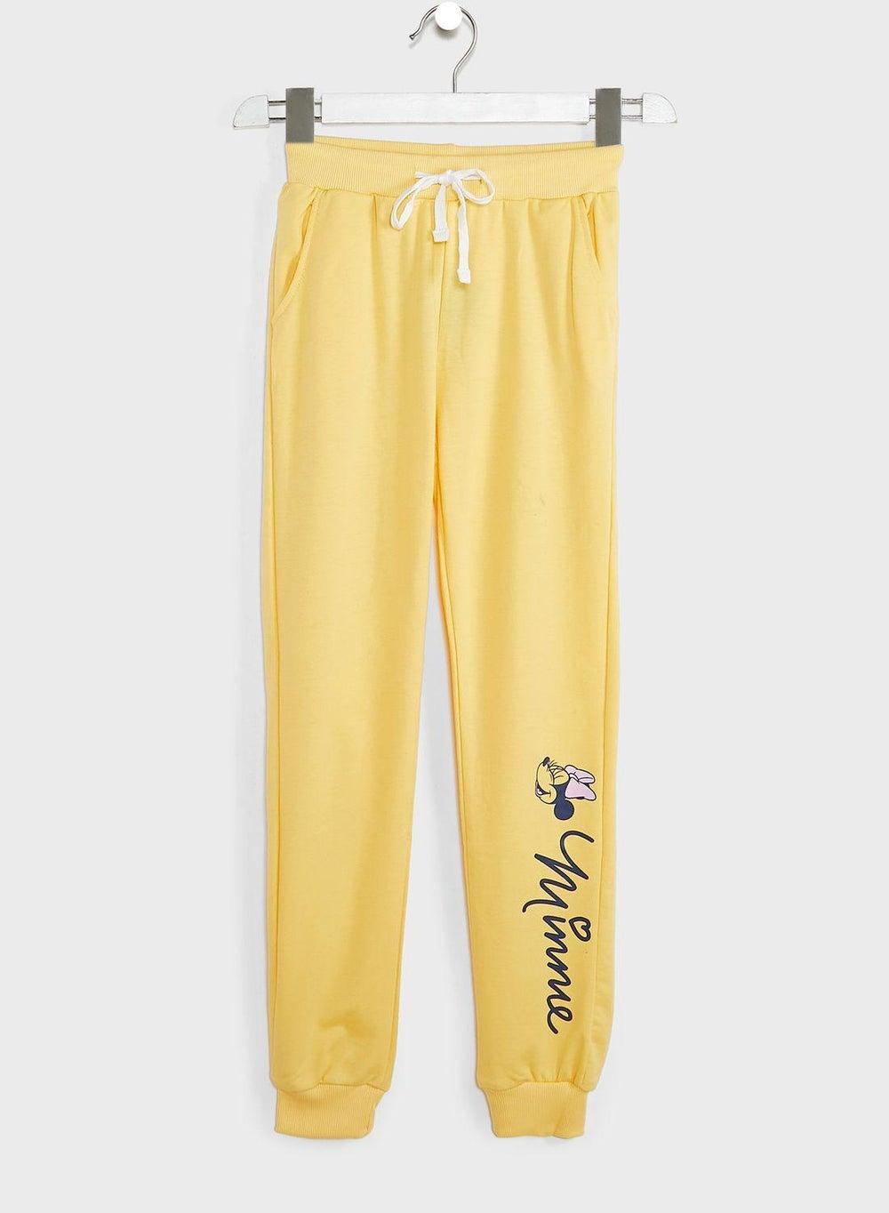 Youth Minnie Mouse Yellow Sweatpants - Image 1