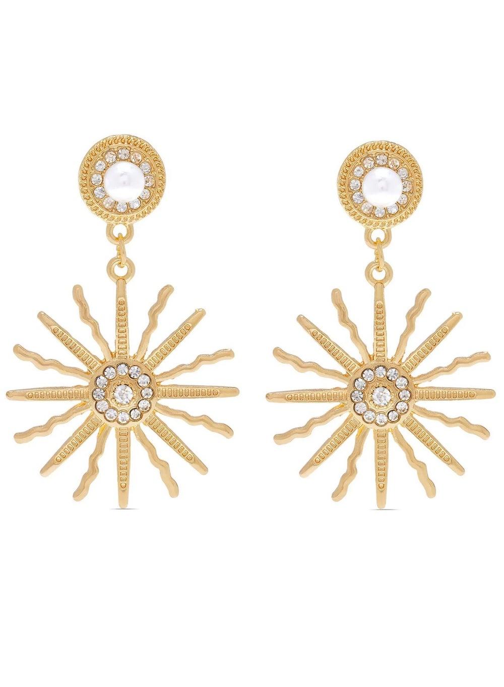 Surya Gold Plated Drop Earrings - Image 1