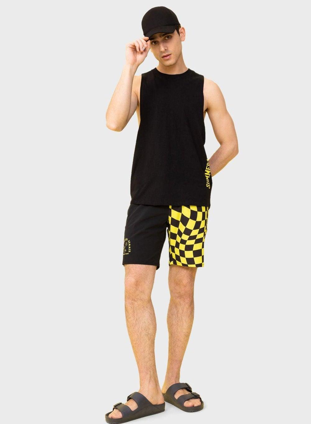 Defacto Fit Z6305Az Textured Knee-Length Swim Shorts - Image 1