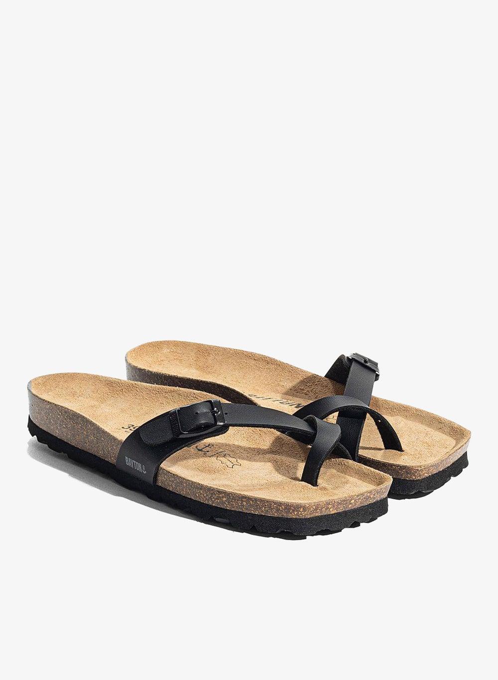 Junon Double Flat Cork Sole Sandals - Image 1