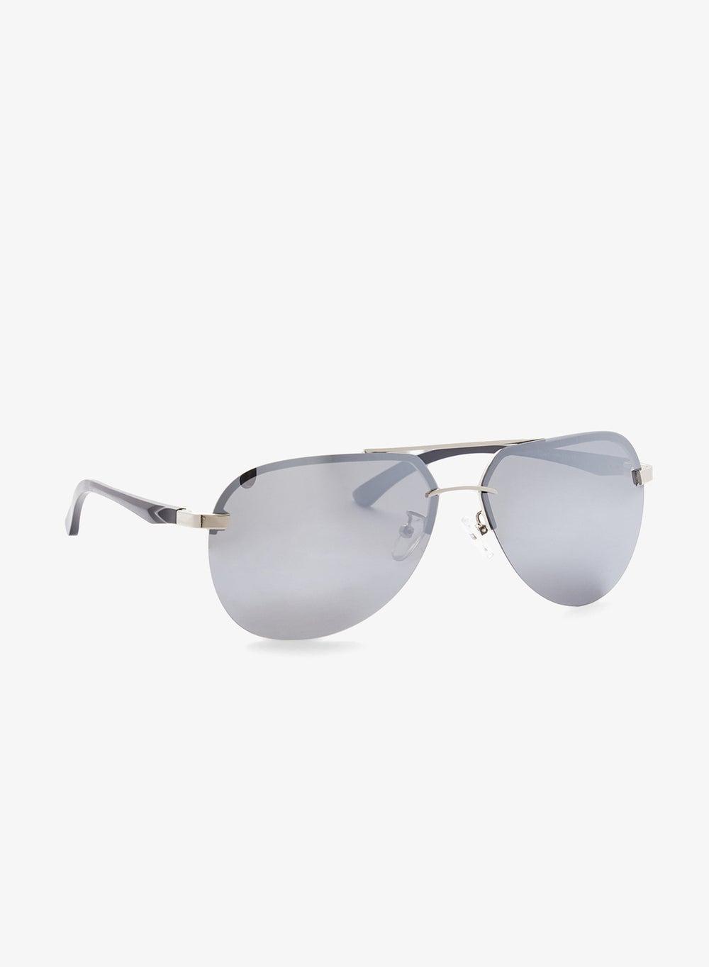 Tia143 Polarized Aviator Sunglasses Silver Mirror - Image 1