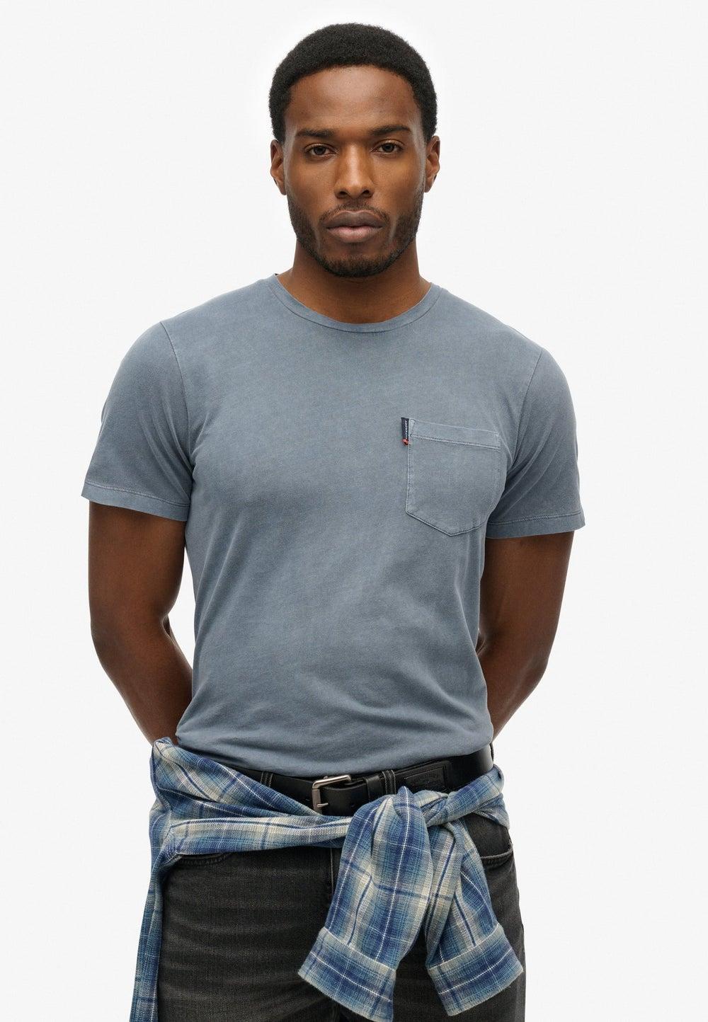 Classic Essential Pocket T-Shirt in Washed Navy - Image 1
