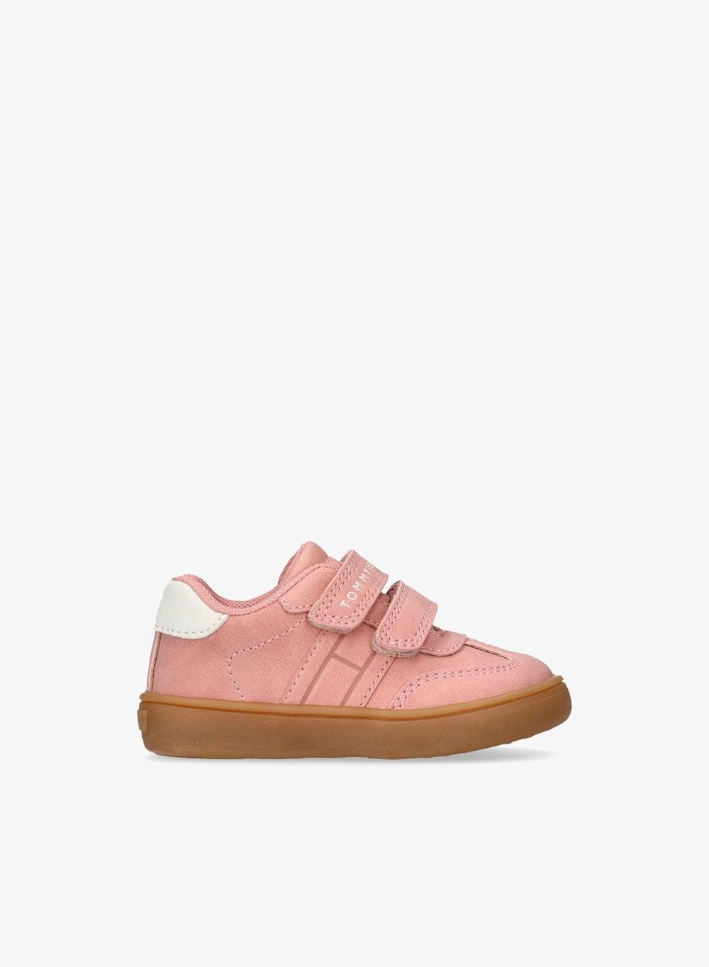 Girls Suede Slip-On Sneakers T1A9 33968 Pink - Image 1