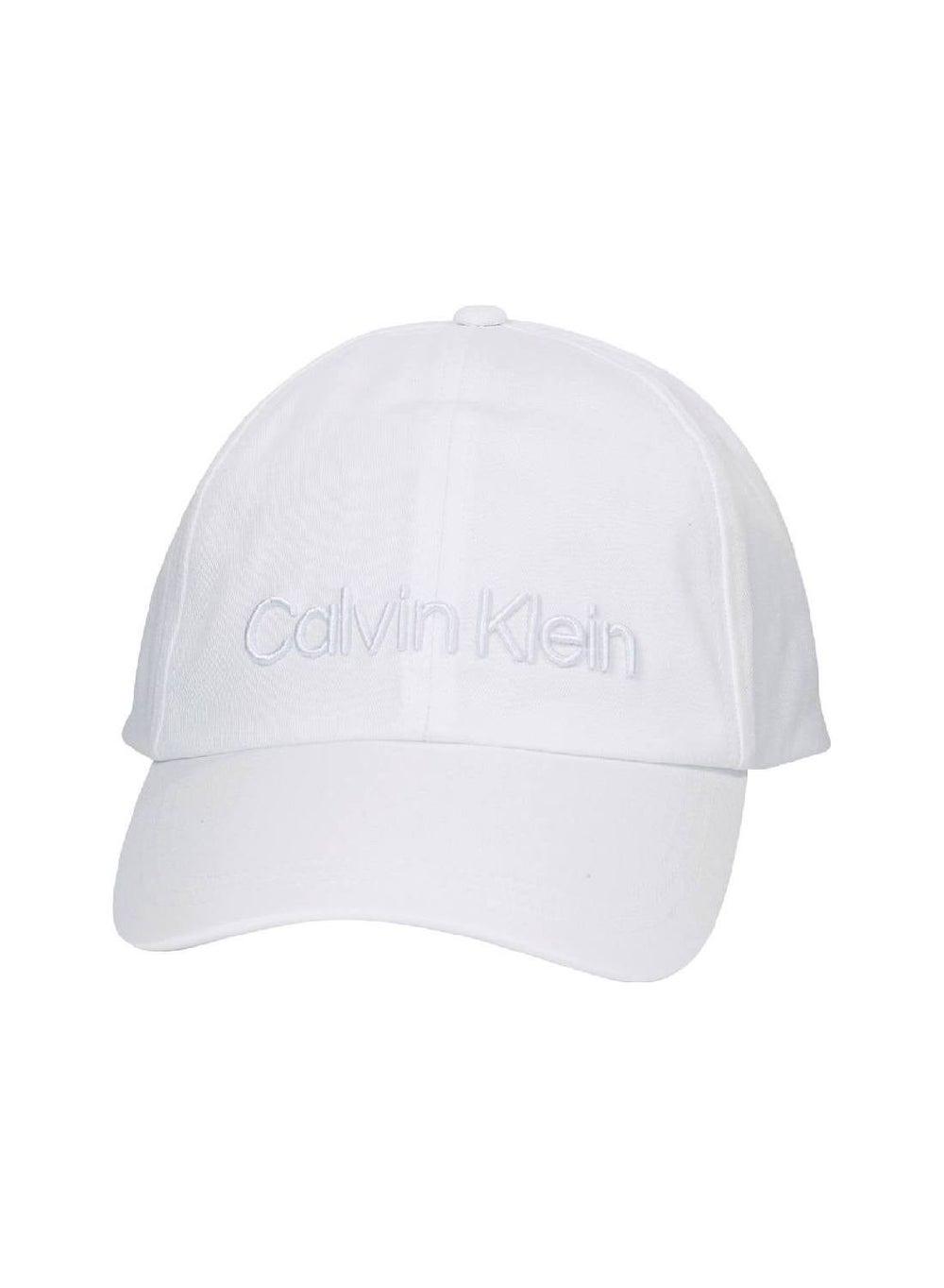 Calvin Embroidery White Organic Cotton Baseball Cap - Image 1
