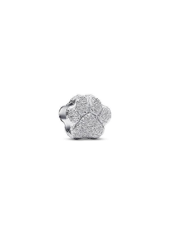 Textured Paw Mini Charm in Sterling Silver - Image 1