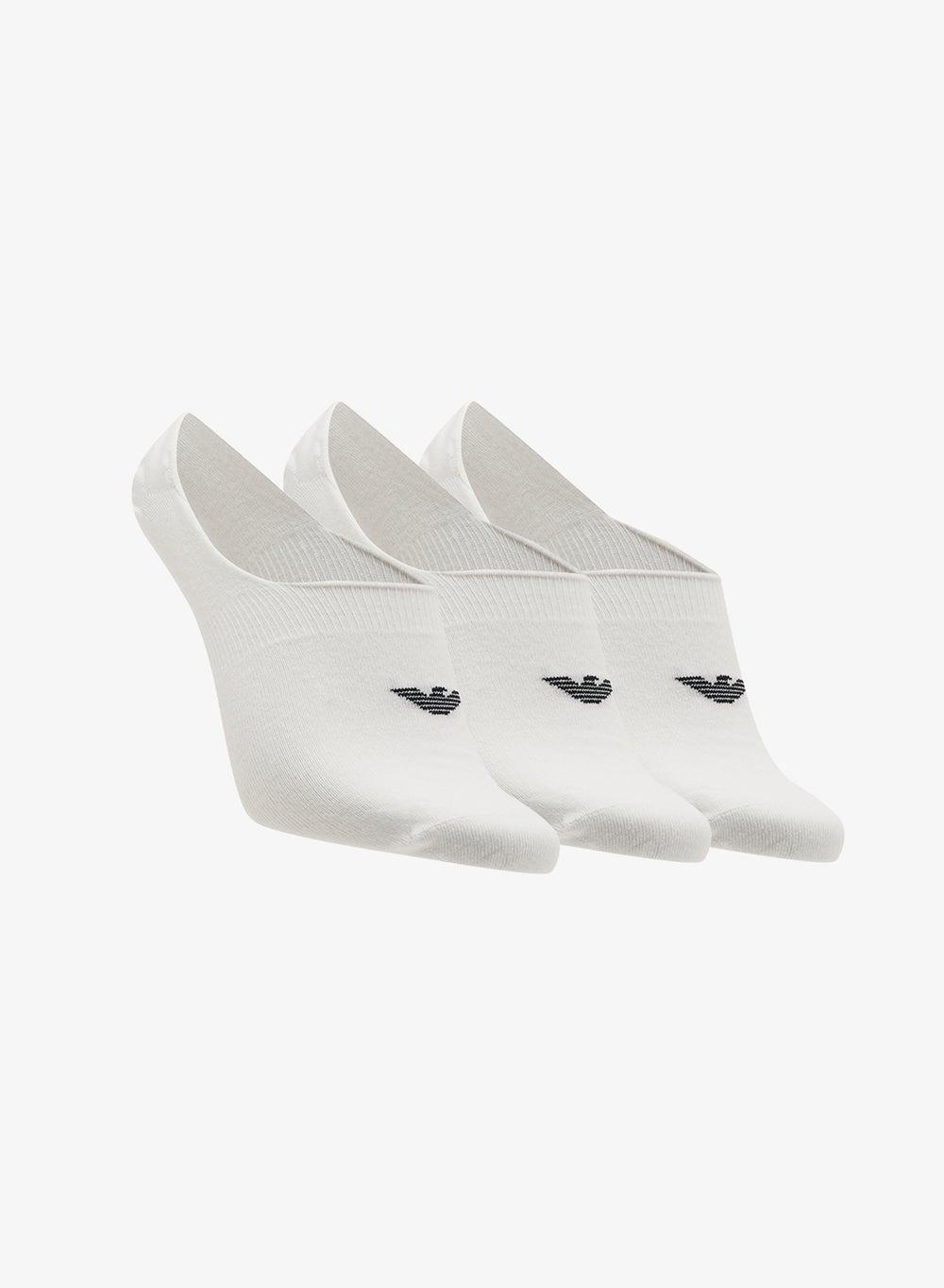 Emporio Armani 3 Pack Logo Liner Socks White - Image 1