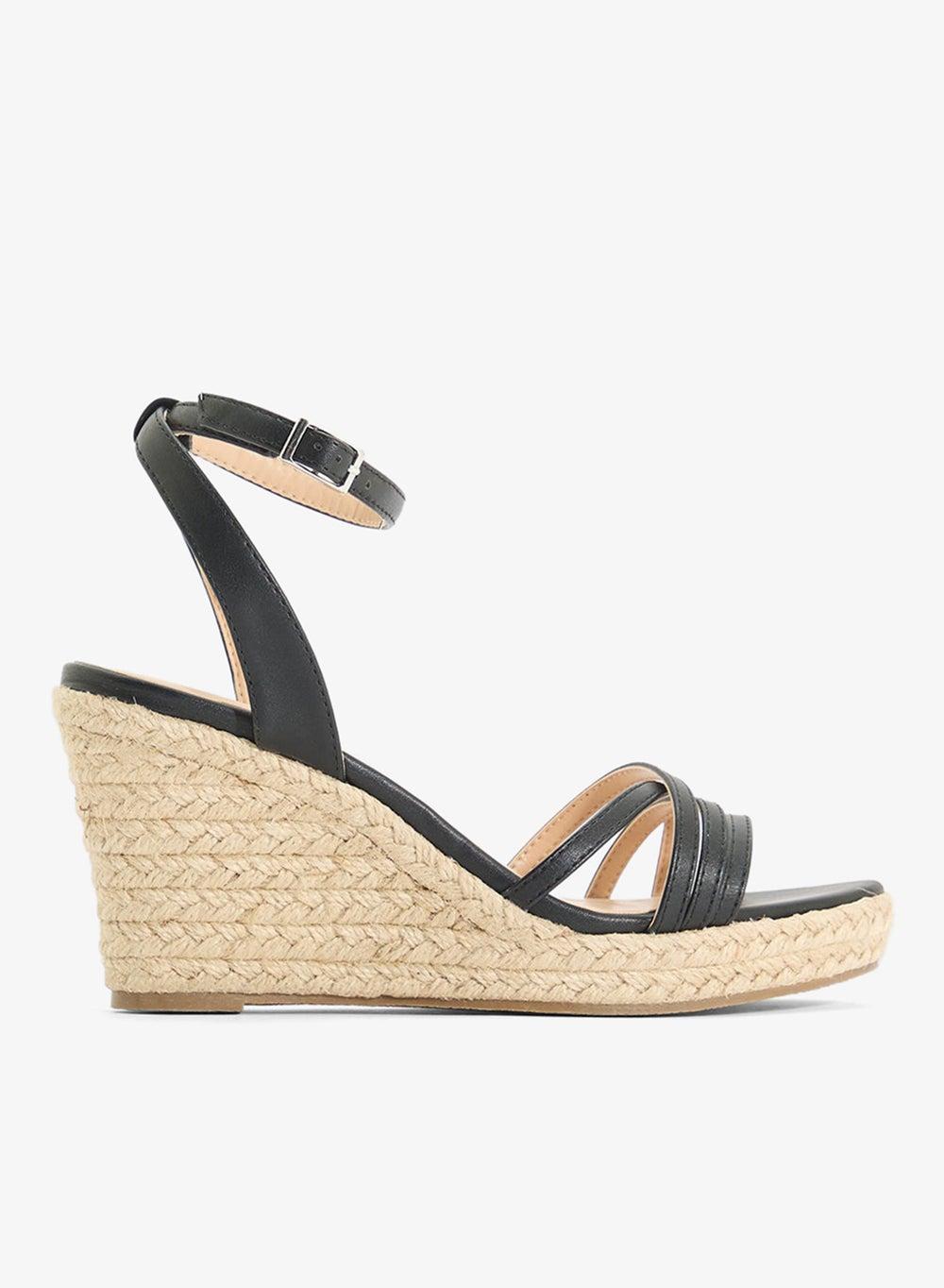 Black High Heel Wedge Sandal F2275Am1 - Image 1