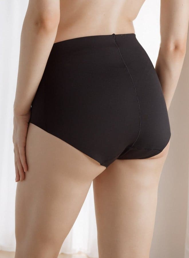 Black Ruched Shaping Briefs for Sleek Silhouette - Image 1