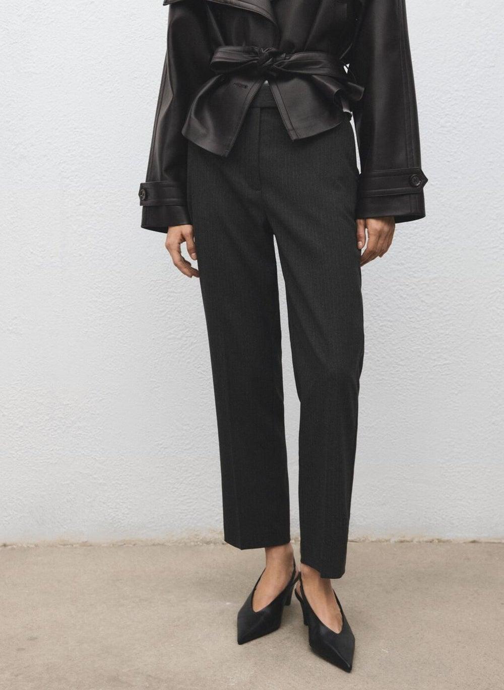 17065799 92 Tailored Pinstripe Cropped Trousers - Image 1