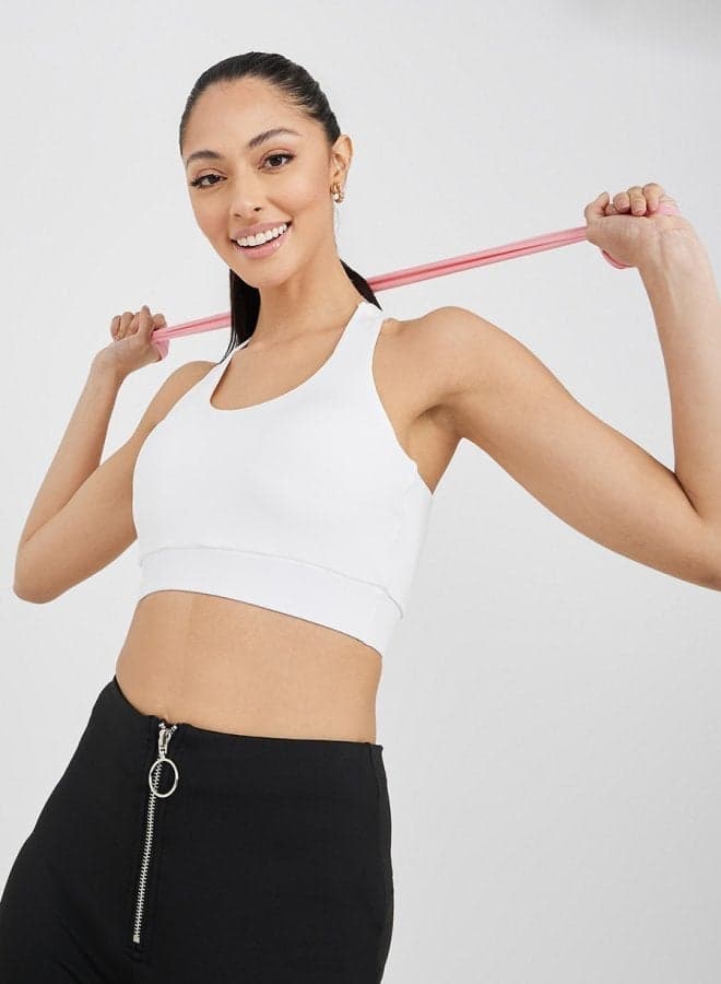 Dual Teardrop Back Detail Training Sports Bra - Image 1