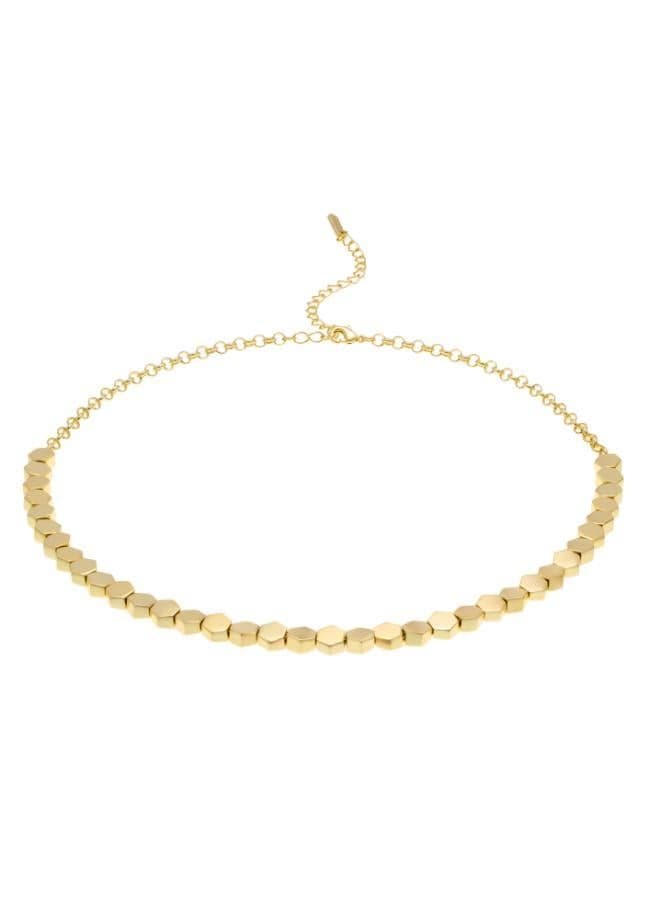 Karen Millen Gold Mosaic Statement Necklace - Image 1