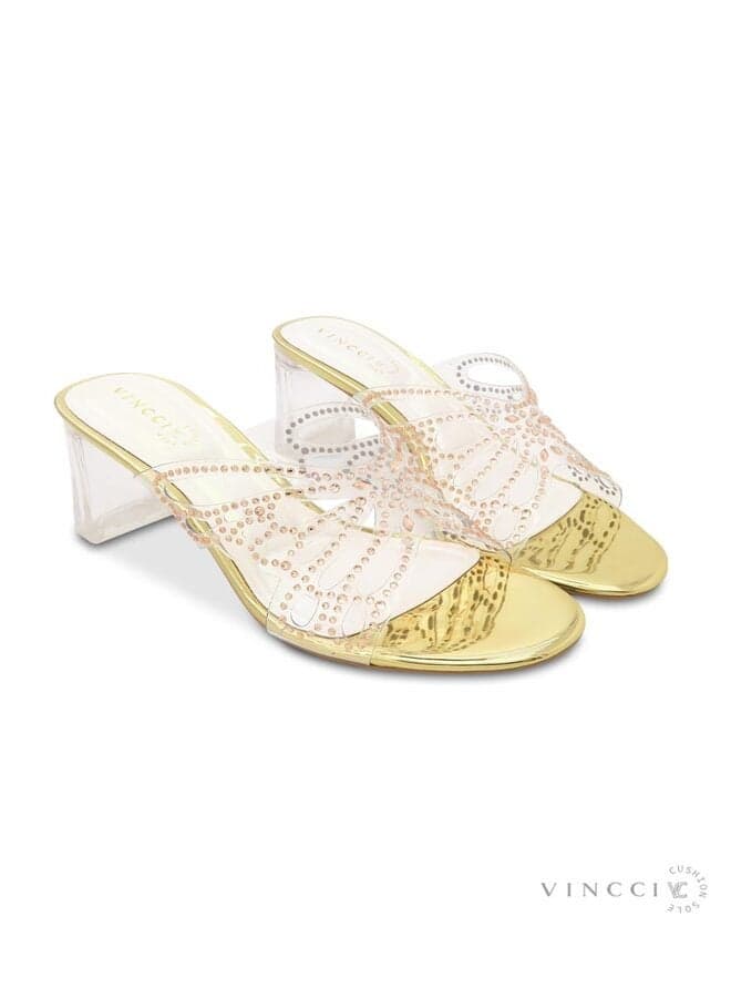 Gold Multi Strap High Heel Sandals Vi20413875 - Image 1