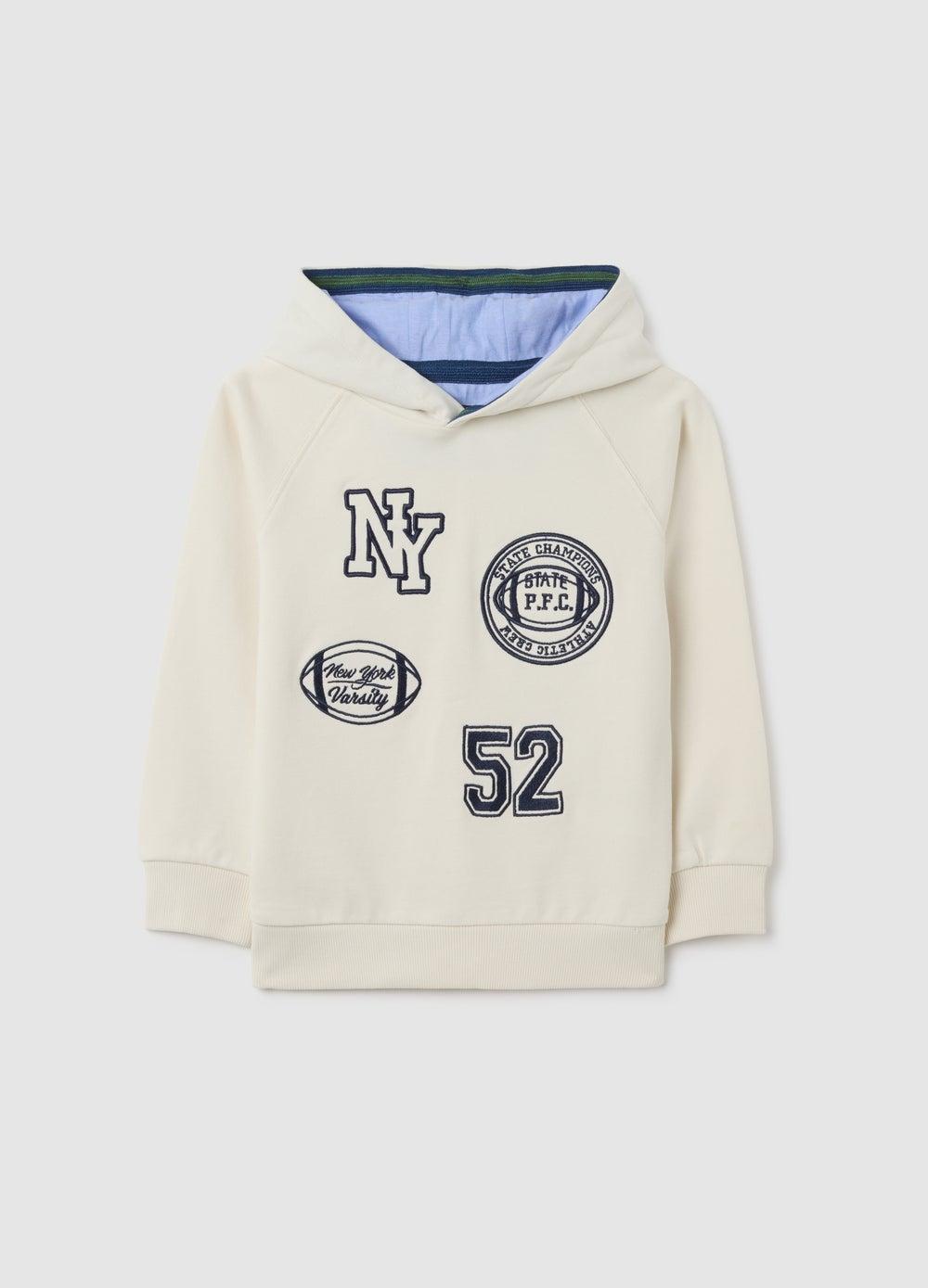 White Cotton Kids Hoodie Sweatshirt Regular Fit - Image 1